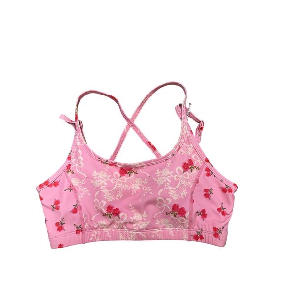 LoveshackFancy AIden Sports Bra in Rosy Romance M - Picture 1 of 4